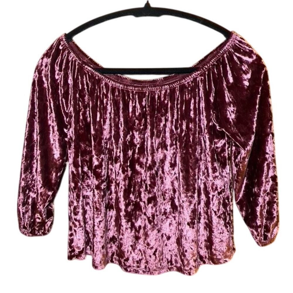 Hollister - Velvet Crop Dark Pink Crop Top - Women's Medium